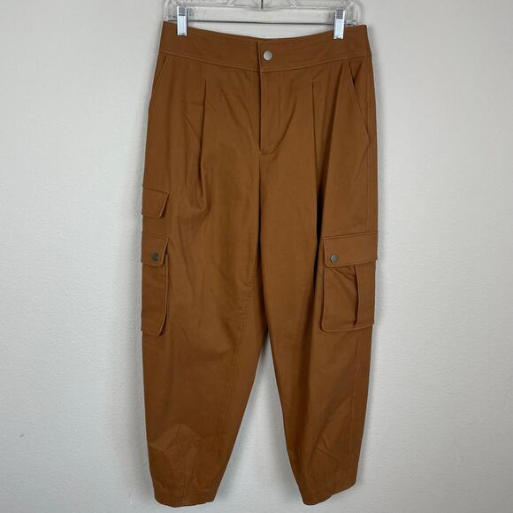 Alice + Olivia Brown Faux Suede Cargo Pants 10 - Picture 3 of 8